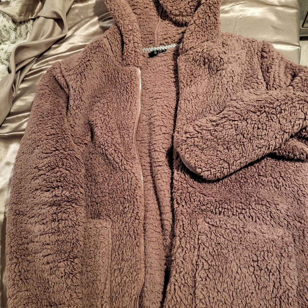 Cozy Mauve Brown Volcom Sherpa Jacket